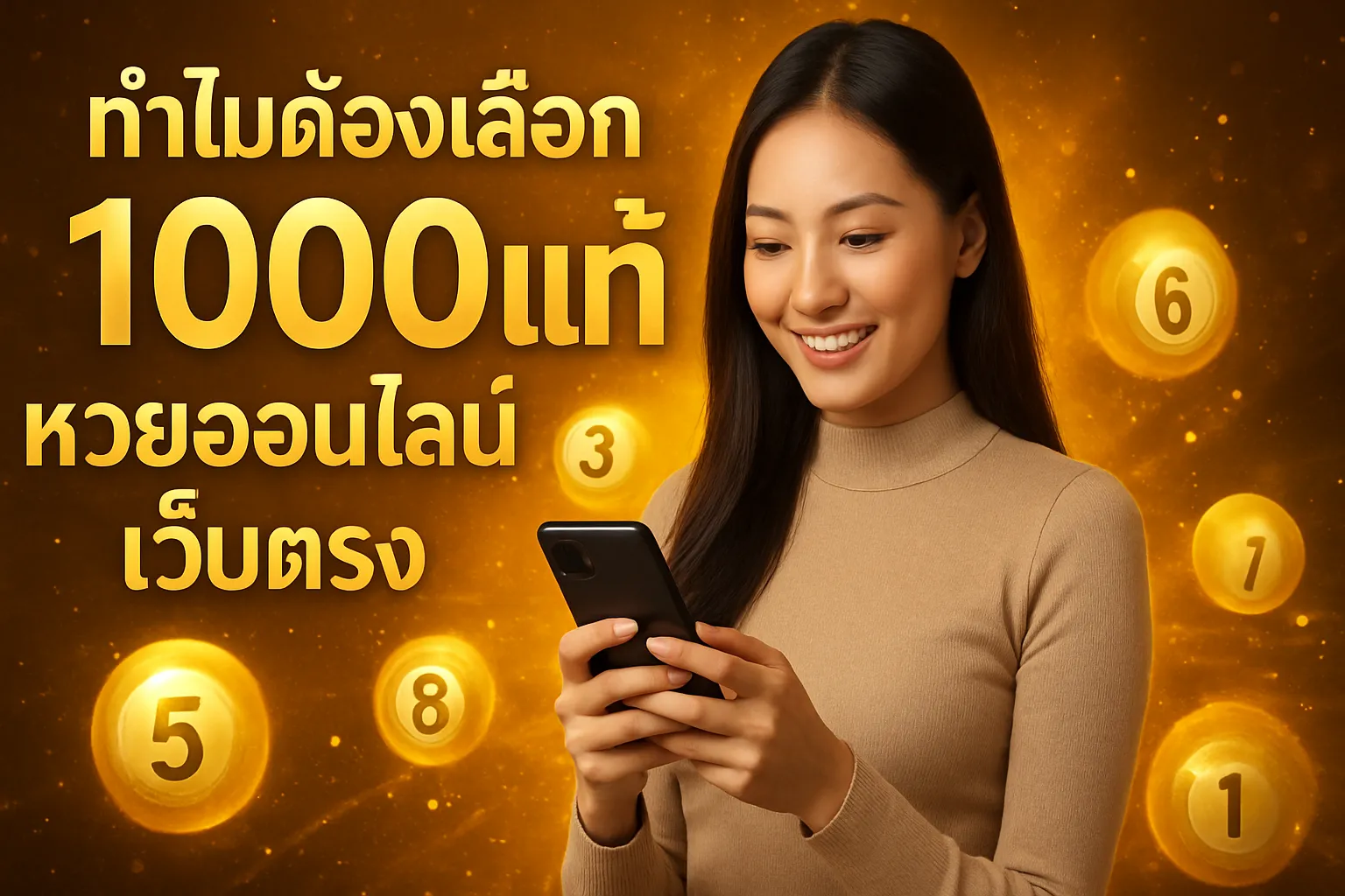 ภาพประกอบหัวข้อ ทำไมต้องเลือก 1000แท้ หวยออนไลน์ เว็บตรง
