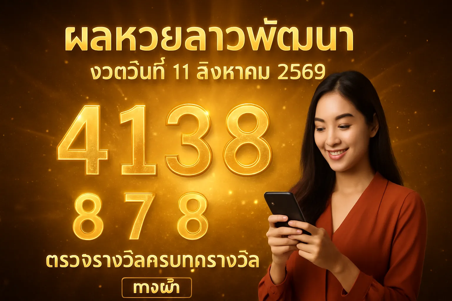 ภาพประกอบหัวข้อ ผลหวยลาวพัฒนา งวดวันที่ 11 สิงหาคม 2569